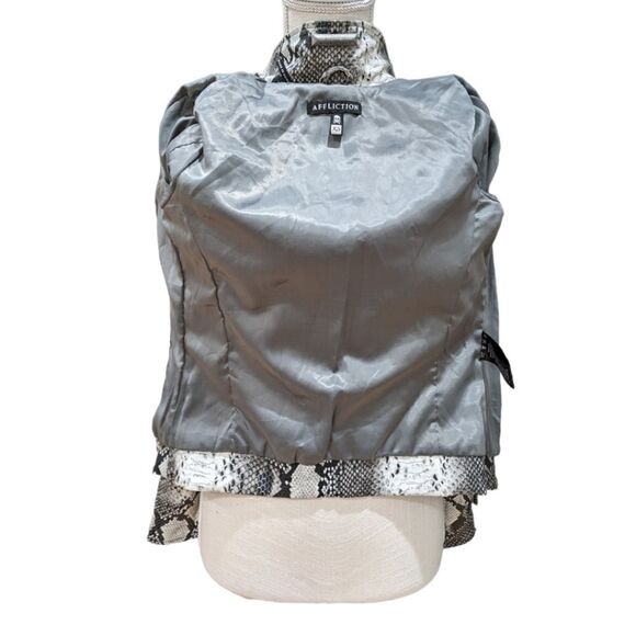 NWOT Affliction Women's Faux Snake Print Full Zip Moto Jacket Size XS - Picture 10 of 12